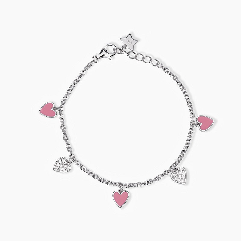 Bracciale bimba in argento con cuori pendenti MON AMOUR Mabina 533682