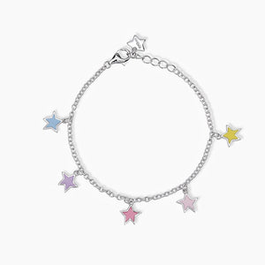 Bracciale bimba in argento con stelle pendenti smaltate STELLA STELLINA Mabina 533683
