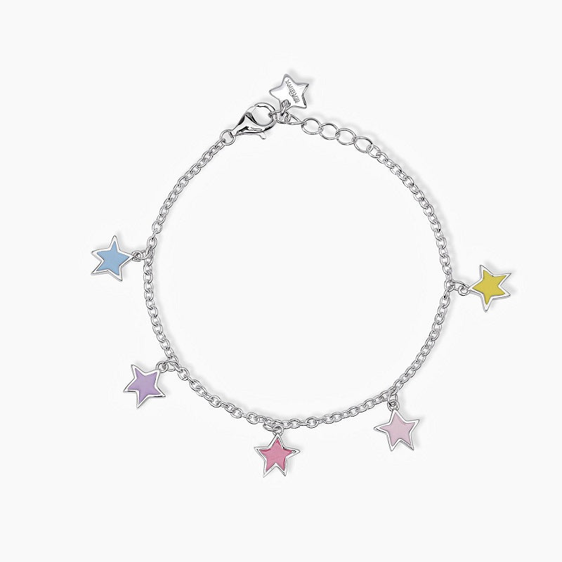 Bracciale bimba in argento con stelle pendenti smaltate STELLA STELLINA Mabina 533683