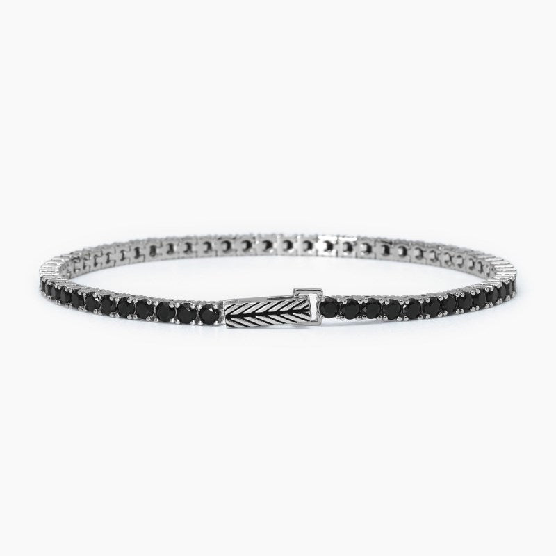 Pulsera de tenis para hombre en plata con circonitas Mabina 533694