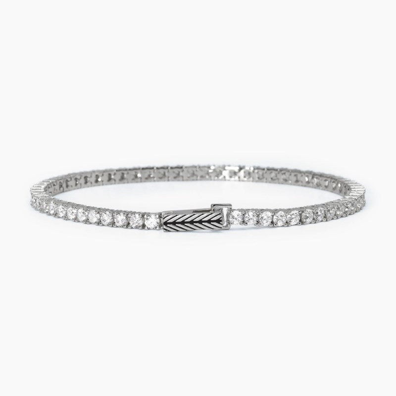 Bracciale da uomo tennis in argento con zirconi Mabina 533695