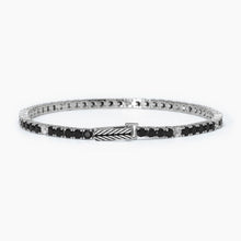 Cargar imagen en el visor de la galería, Pulsera de tenis para hombre en plata con circonitas Mabina 533696
