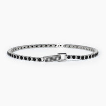 Cargar imagen en el visor de la galería, Pulsera de tenis para hombre en plata con circonitas Mabina 533699
