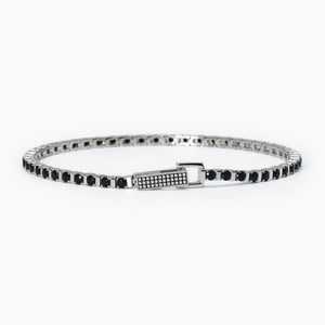 Pulsera de tenis para hombre en plata con circonitas Mabina 533699