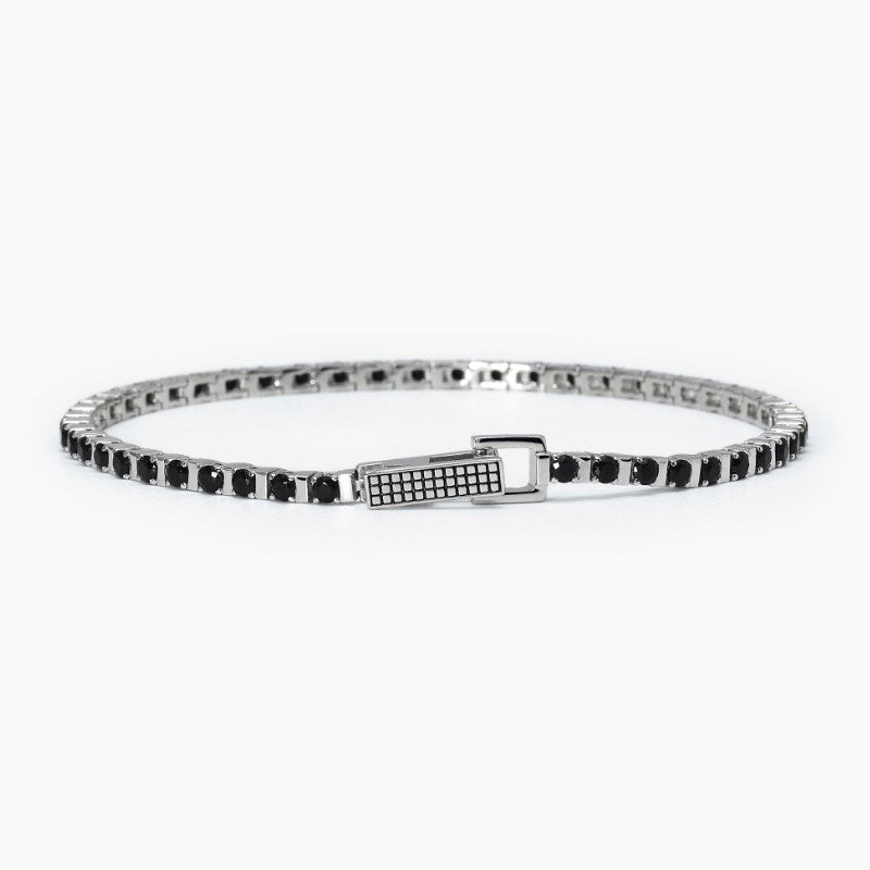 Pulsera de tenis para hombre en plata con circonitas Mabina 533699