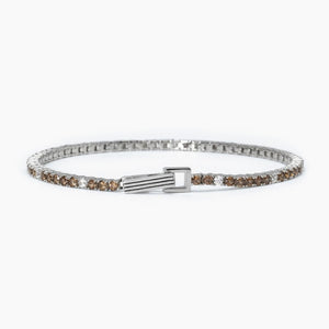 Bracciale da uomo tennis in argento con zirconi Mabina 533700