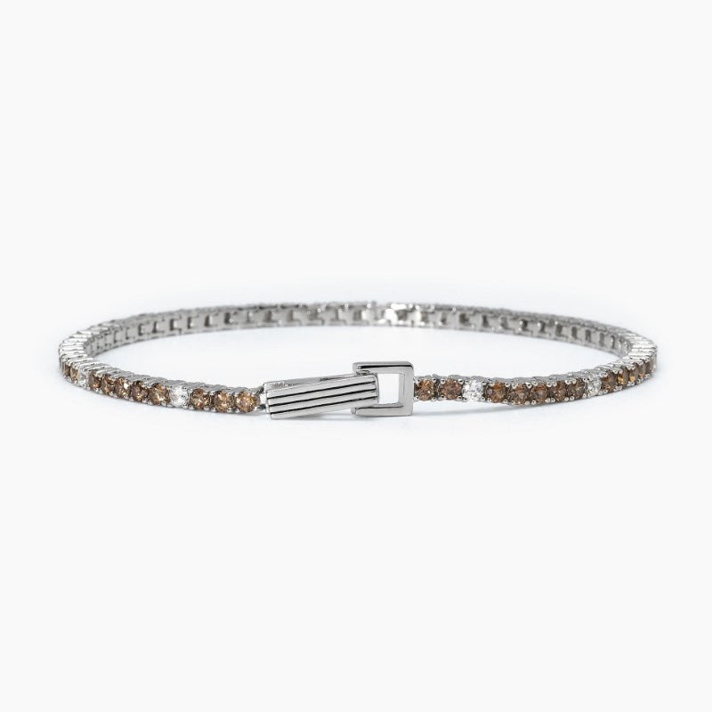 Bracciale da uomo tennis in argento con zirconi Mabina 533700