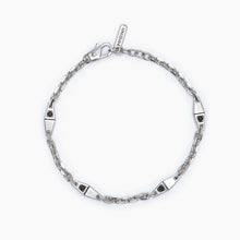 Cargar imagen en el visor de la galería, Pulsera de hombre con cadena rolò e inserciones negras MODERNISTA Mabina 533706
