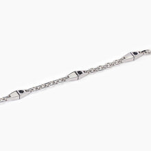 Cargar imagen en el visor de la galería, Pulsera de hombre con cadena rolò e inserciones negras MODERNISTA Mabina 533706
