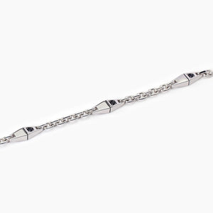 Pulsera de hombre con cadena rolò e inserciones negras MODERNISTA Mabina 533706