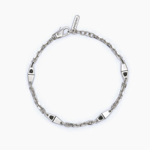 Pulsera de hombre con cadena rolò e inserciones negras MODERNISTA Mabina 533706