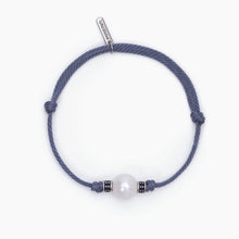 Cargar imagen en el visor de la galería, Pulsera de hombre con cordón azul y perla blanca TROPICAL Mabina 533719
