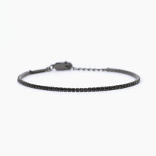 Load image into Gallery viewer, Men&#39;s tennis bracelet in silver with black zircons MINI TENNIS 533725
