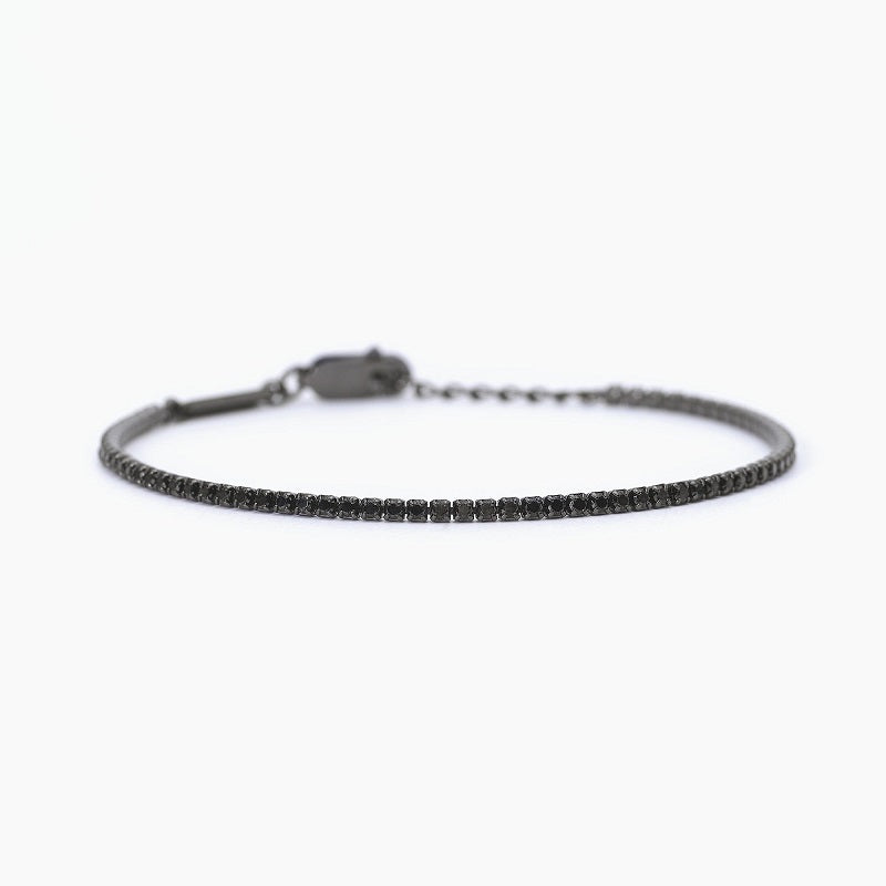 Men's tennis bracelet in silver with black zircons MINI TENNIS 533725