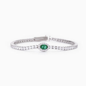 Bracciale da donna in argento Mabina con smeraldo Cool or rétro? 533742