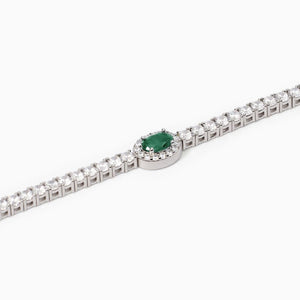Bracciale da donna in argento Mabina con smeraldo Cool or rétro? 533742