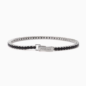 Tennis da donna in argento con zirconi neri TENNIS CLUB Mabina 533744