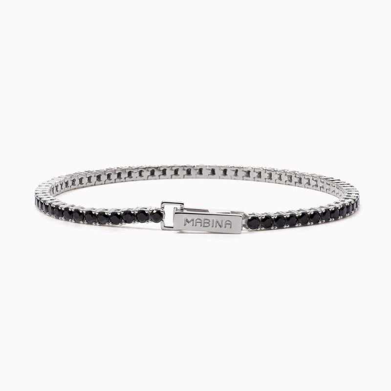 Tennis da donna in argento con zirconi neri TENNIS CLUB Mabina 533744