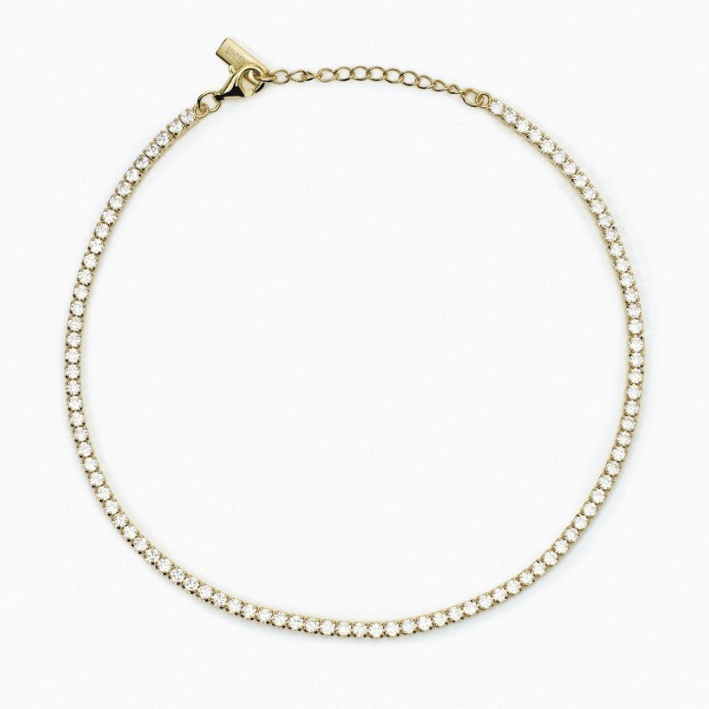 Cavigliera in argento placcato oro con zirconi Mabina 533756