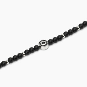 Bracciale da uomo in argento con agata nera BENIAMINO Mabina 533807