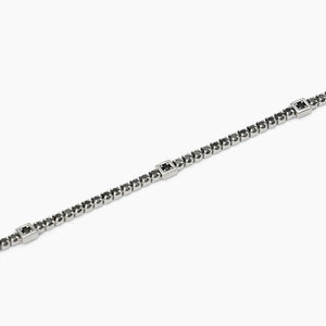 Pulsera de tenis para hombre en plata con inserciones cuadradas GENTLEMAN Mabina 533821