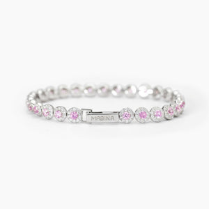 Bracciale da donna tennis in argento con tormalina Mabina 533825