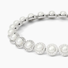 Carica l&#39;immagine nel visualizzatore di Gallery, Bracciale da donna tennis in argento con perle e zirconi Mabina 533826
