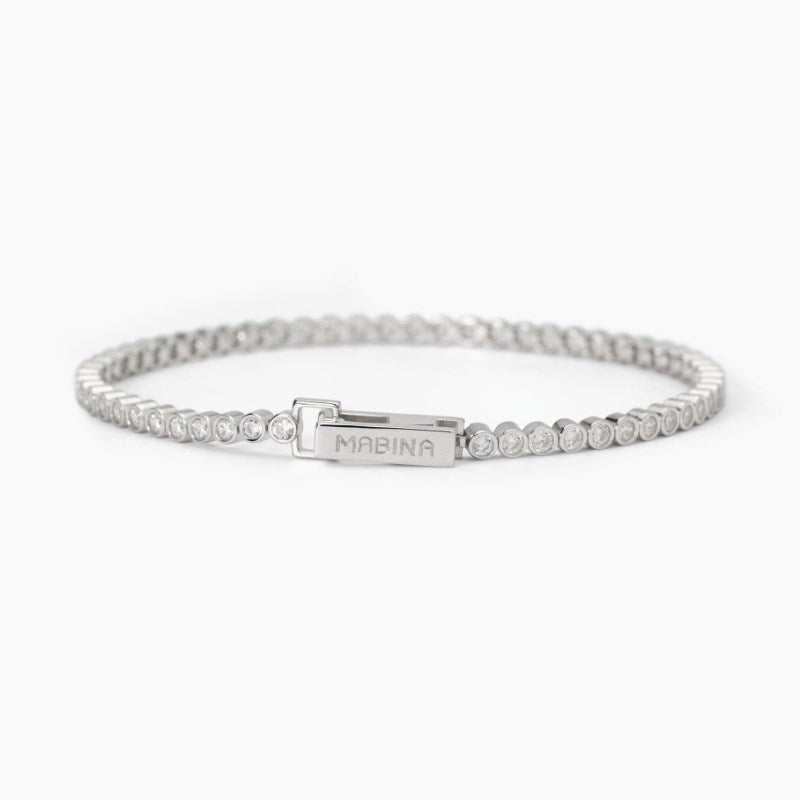 Bracciale da donna tennis in argento con zirconi Mabina 533827