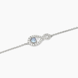 Bracciale da donna in argento rodiato con catena forzatina e infinito ENDLESS Mabina 533828