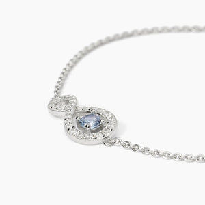 Bracciale da donna in argento rodiato con catena forzatina e infinito ENDLESS Mabina 533828