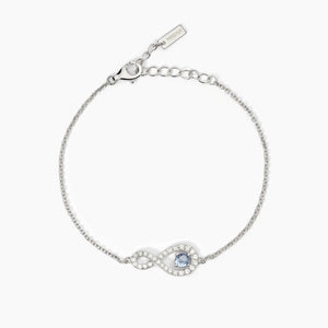 Bracciale da donna in argento rodiato con catena forzatina e infinito ENDLESS Mabina 533828