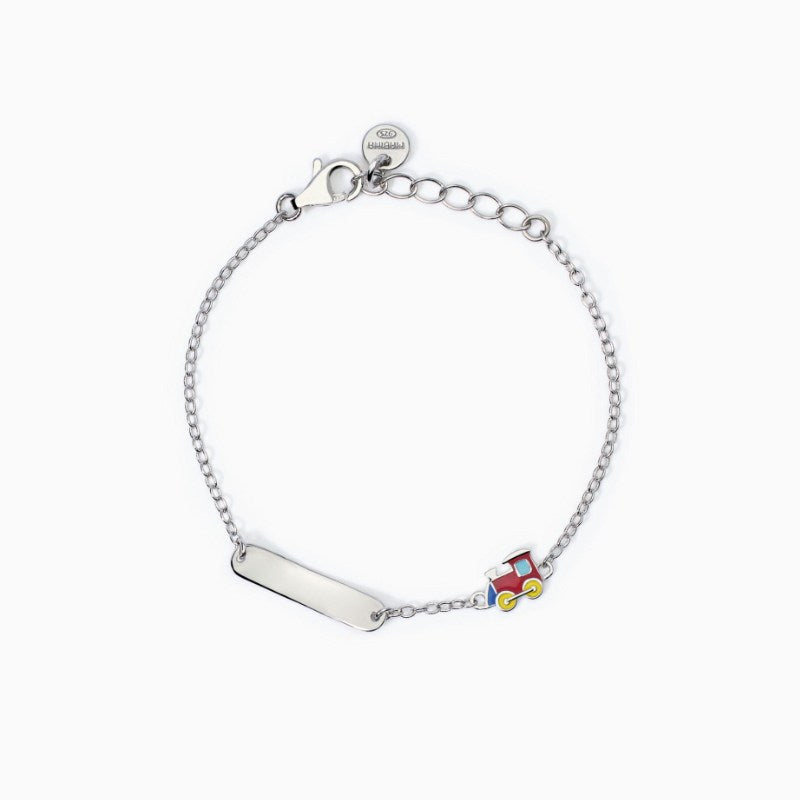 Bracciale per bambini in argento con trenino e targhetta Train-Tag Mabina 533862