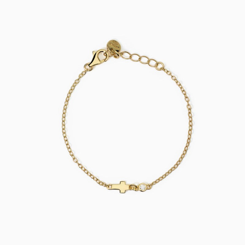 Bracciale per bambini con croce e zircone Abbi Fede Mabina 533867