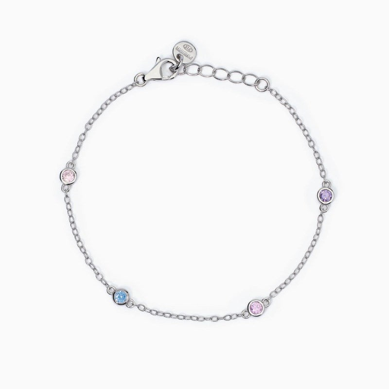 Bracciale da bambina con tormalina sintetica e zirconi Rainbow Mabina 533871
