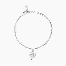 Carica l&#39;immagine nel visualizzatore di Gallery, Bracciale da donna in argento con catena e quadrifoglio BUONA FORTUNA Mabina 533890

