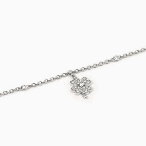 Bracciale da donna in argento con catena e quadrifoglio BUONA FORTUNA Mabina 533890