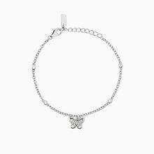 Carica l&#39;immagine nel visualizzatore di Gallery, Bracciale da donna in argento con catena e farfalla SPRING LIFE Mabina 533891
