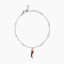 Carica l&#39;immagine nel visualizzatore di Gallery, Bracciale da donna in argento con cornetto smaltato OVER THE LUCK Mabina 533894
