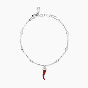 Bracciale da donna in argento con cornetto smaltato OVER THE LUCK Mabina 533894