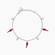 Carica l&#39;immagine nel visualizzatore di Gallery, Bracciale da donna in argento con ciondoli cornetto OVER THE LUCK Mabina 533895
