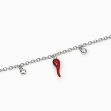 Carica l&#39;immagine nel visualizzatore di Gallery, Bracciale da donna in argento con ciondoli cornetto OVER THE LUCK Mabina 533895
