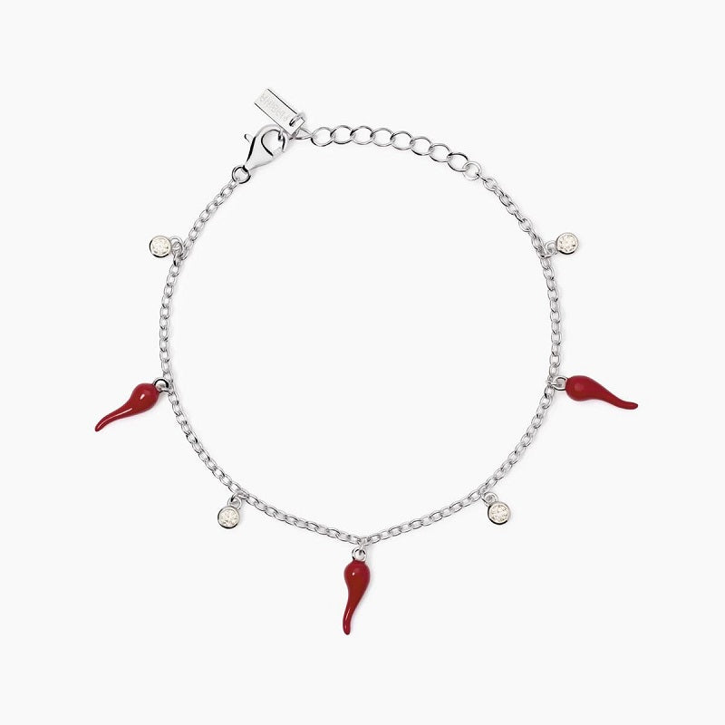 Bracciale da donna in argento con ciondoli cornetto OVER THE LUCK Mabina 533895