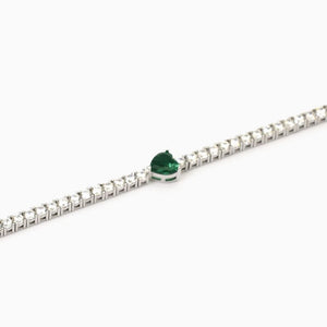 Bracciale tennis da donna con smeraldo sintetico TENNIS CLUB Mabina 533904