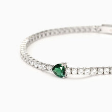 Carica l&#39;immagine nel visualizzatore di Gallery, Bracciale tennis da donna con smeraldo sintetico TENNIS CLUB Mabina 533904
