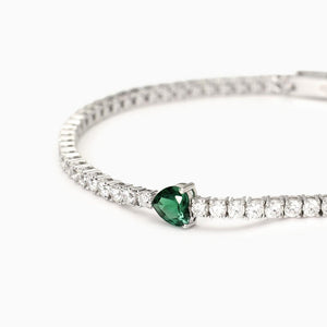 Bracciale tennis da donna con smeraldo sintetico TENNIS CLUB Mabina 533904