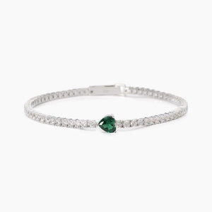Bracciale tennis da donna con smeraldo sintetico TENNIS CLUB Mabina 533904