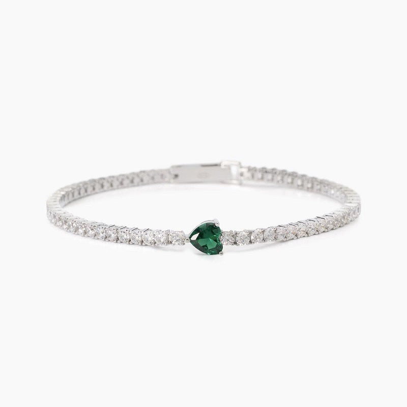Bracciale tennis da donna con smeraldo sintetico TENNIS CLUB Mabina 533904