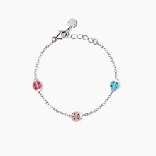 Carica l&#39;immagine nel visualizzatore di Gallery, Bracciale banbina in argento con coccinelle smaltate Mabina 533909
