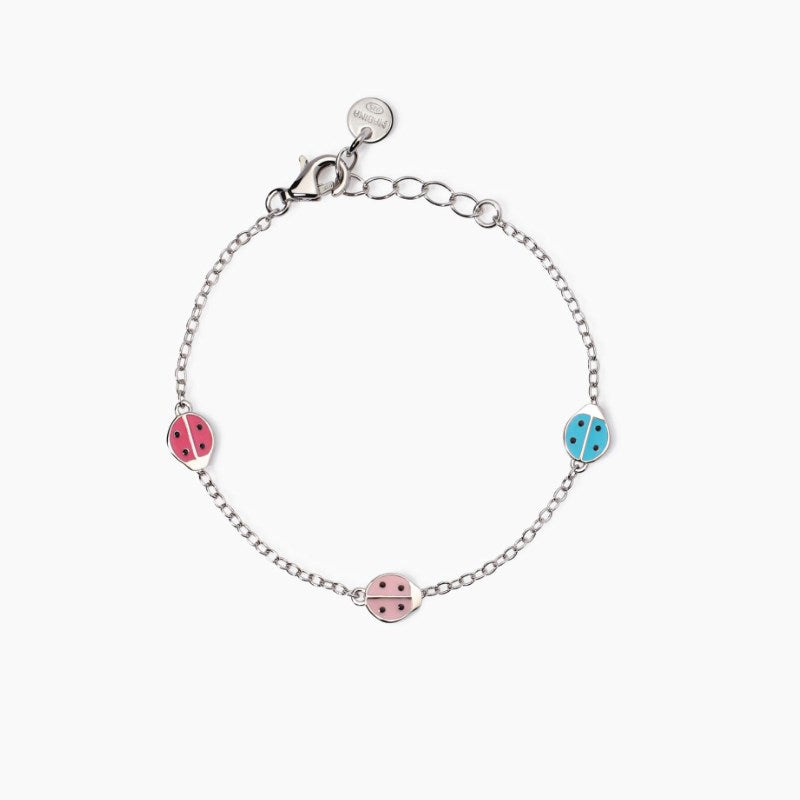 Bracciale banbina in argento con coccinelle smaltate Mabina 533909