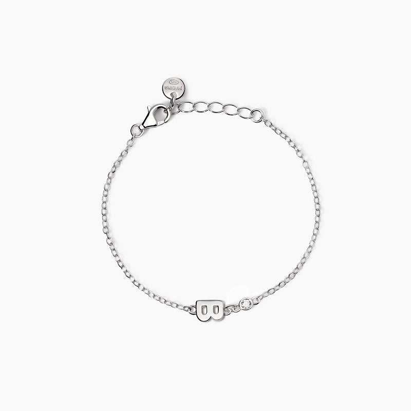 Bracciale neonato con lettera B e diamante Lab-Grown Welcome Baby Mabina 533925B